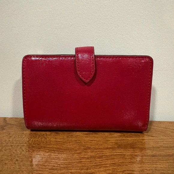 Kate Spade Medium Red Leather Bifold Wallet - Picture 6 of 6